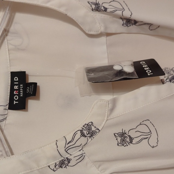 Torrid NWT 00/10 M/L Cat Sheer Top - Picture 4 of 6
